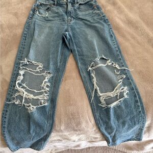 American Eagle Super High Rise Baggy Straight